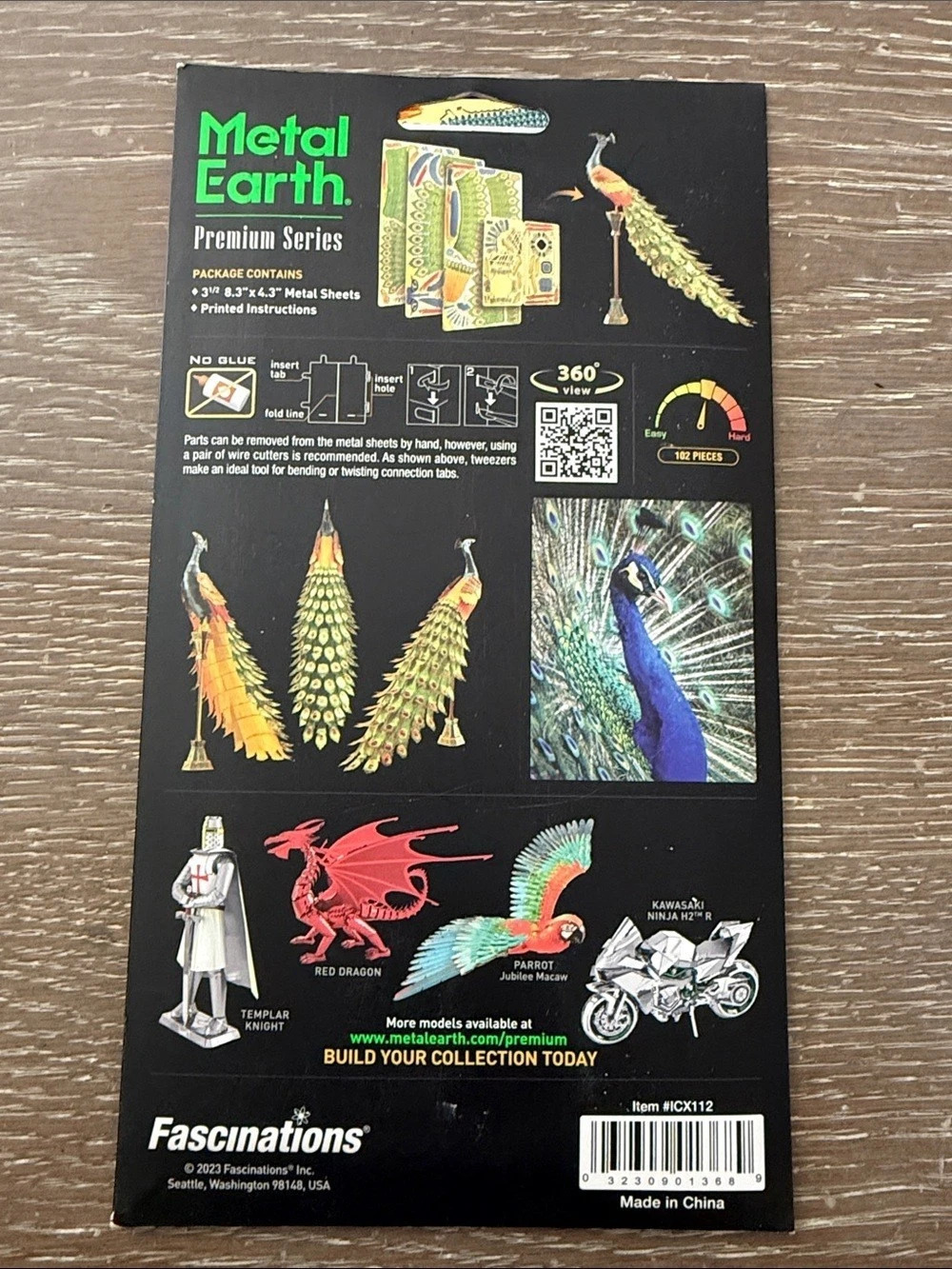 Metal Earth Peacock Metal Model Kit Metal Model Kit Peacock New - Picture 3 of 4